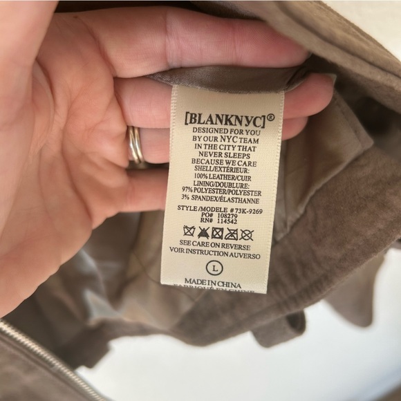 NWOT Blank NYC Tan Suede 100% Suede Leather Edgy, Moto, Grunge, Biker, Jacket - Picture 10 of 16